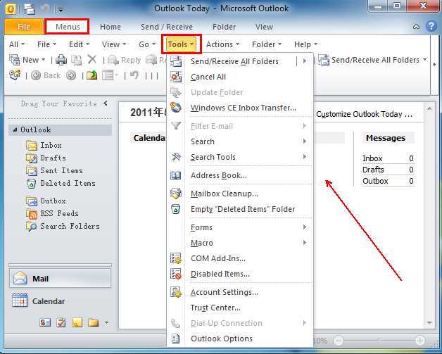 How to set up a yahoo tray mail notifier 2011 ?